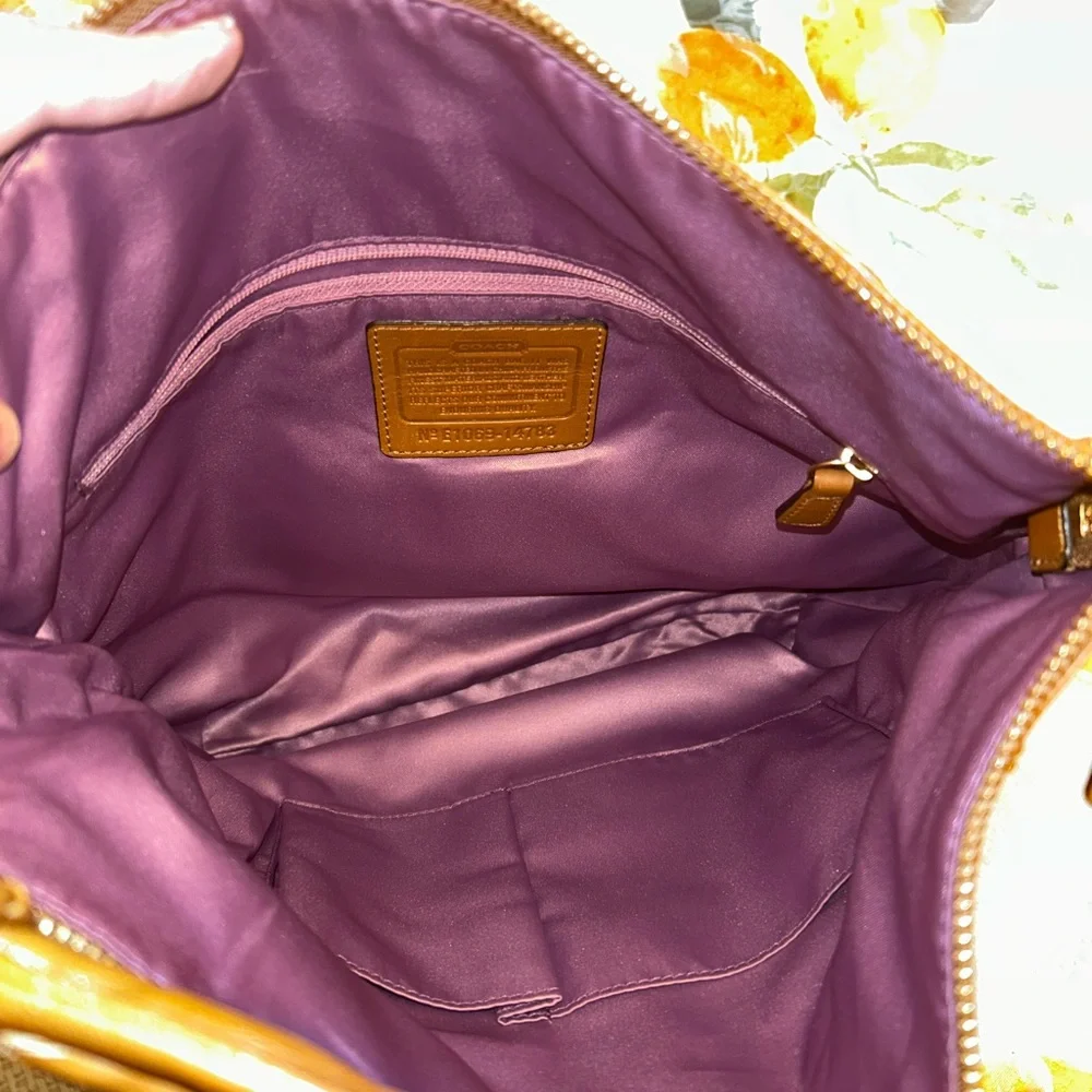 Up crafted Coach Women’s Brown Leather Studded Hobo Bag - Picture 4 of 5